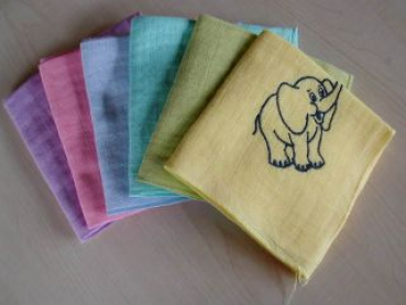 Nuscheli 60x60 bestickt einfarbig