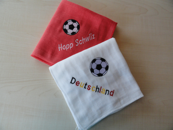 Nuscheli 60x60 Fussball/Schriftzug