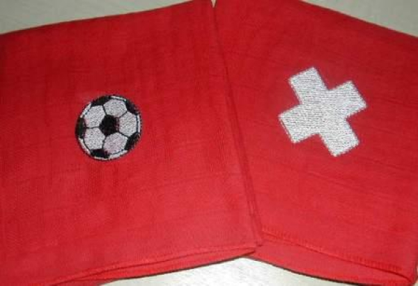 Nuscheli 60x60 Fussball/Schriftzug