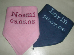 Nuscheli 60x60 bestickt Name & Datum